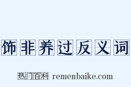 饰非养过反义词是什么意思的图片